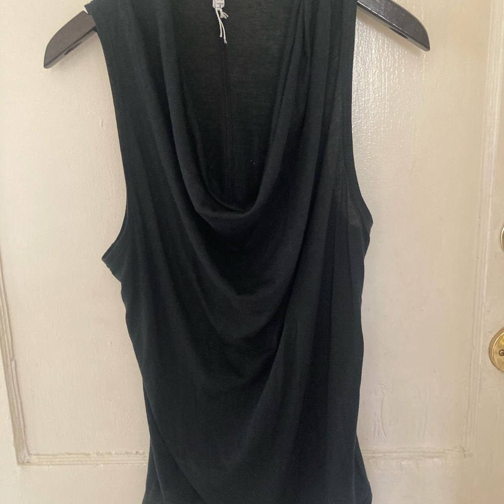 Black drape neck top never worn